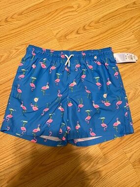 Cat & Jack Blue Flamingo Swim Shorts